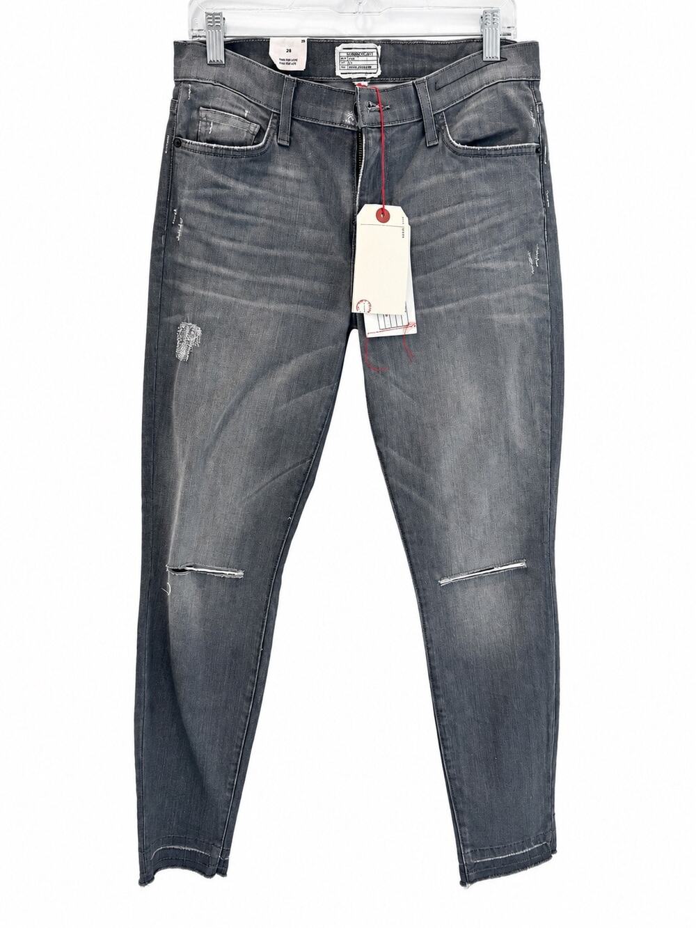Current/Elliott The Stiletto Distressed Gray Skinny Jeans Size 29